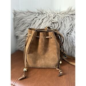 MADEWELL NWT Suede Drawstring bucket CROSSBODY bag NWT Brown
